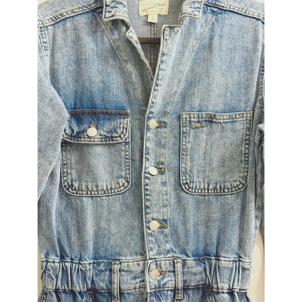 Universal Thread Long Sleeve Utility Baggy Denim Jumpsuit